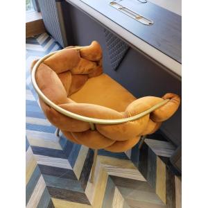 Buy cheap Velvet Tufted Dining Room Chairs Adjustable Beige Upholstered Dining Chairs from wholesalers