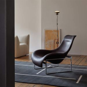 Buy cheap Synthetic Leather Office Building Lounge Chair Nordic Designer Glass Steel Duck Tongue Reception Art Creative Sofa Chair from wholesalers