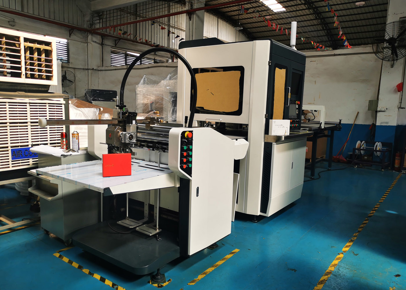 Buy cheap L5985mm Paper Gluing Machine W3183mm Rigid Box Positioning Machine from wholesalers