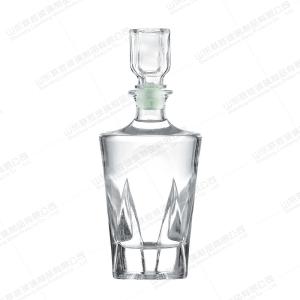 Pyramid Base Crystal Glass Wine Bottle 250ml 375ml 500ml 750ml Rubber Stopper