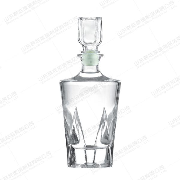 Pyramid Base Crystal Glass Wine Bottle 250ml 375ml 500ml 750ml Rubber Stopper