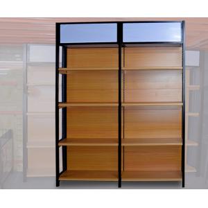 Buy cheap High End Brown Supermarket Display Shelving Grain Wood Metal Material from wholesalers
