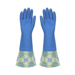 Buy cheap Flocklined Extra Long Sleeve Rubber Gloves Natural Latex Durable Waterproof from wholesalers