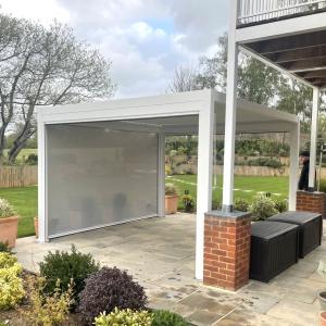 Buy cheap Waterproof Metal Gazebo Electric Flip Louvers Aluminium Pergola With Louvered Roof from wholesalers