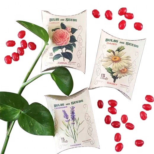 Customized Printing Wholesale Recyclable material Pillow Gift Box Seed Paper