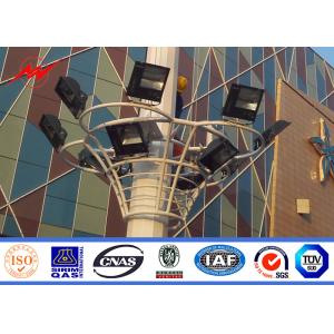 Buy cheap 25.5m - 29m Galvanized High Mast Light Pole / Lamp Pole With Square Lamp Bracket from wholesalers