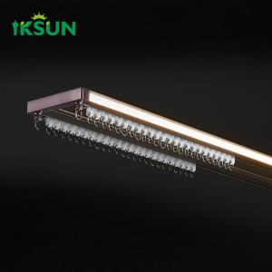 Buy cheap New Double  Heavy Duty Aluminium Curtain Track With LED Light Optional Tracklight Rail System  from wholesalers