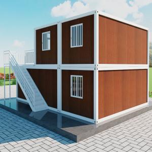 Wooden Color Container House With Deck Detachable Container Modular Home