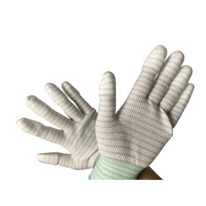 Buy cheap Palm PVC Dotted Type Anti Static Hand Gloves PU Top Coated Striped Nylon from wholesalers