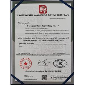 DONGGUAN BEDE MOLD AND PLASTIC FRODUCTS CO., LID Certifications