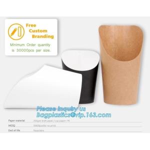 Custom printed french fries crepe holder food packaging paper cones,Food paper