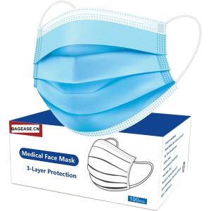 Disposable Blue Face Mask, Soft On Skin, Pack Of 3-Ply Masks Facial Cover