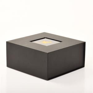 Buy cheap Custom Black Paper Rigid Cardboard Box With Clear PVC Window from wholesalers