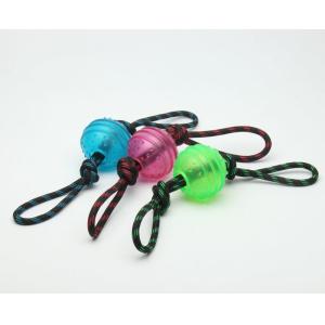 Buy cheap Lightweight Plastic Dog Ball With Rope Interactive Dog Toy For Heavy Chewers from wholesalers