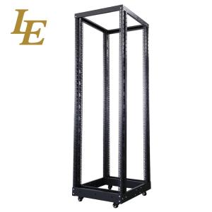 China LE-RD Heavy Duty Open Rack SPCC Steel Construction Powder Coated Finish Adjustable Depth Mobile Solution4 Post Open Frame Server Rack 18U-47U 600mm-1000mm Depth 500kg Load Capacity SPCC Steel CE on sale