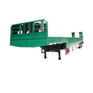 80-100 Tons Bulldozer Equipment Transport Lowbed/Flated Semi Trailer with 3