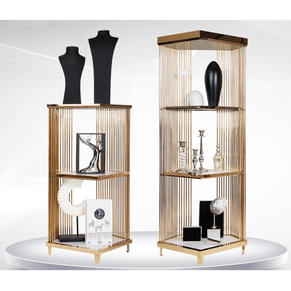 Quality Mirror Surface Clothes Shop Display Shelving With Led Light OEM / ODM Available for sale