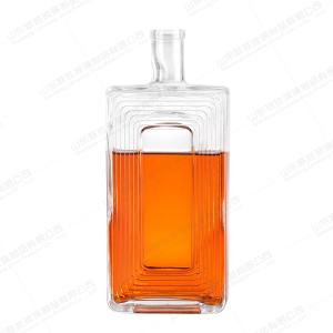 Buy cheap Rubber Stopper Sealing Transparent Round Glass Bottle for Liquor Wine Whisky Vodka from wholesalers