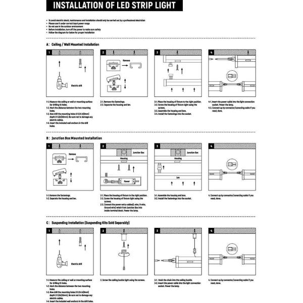 ETL 4ft led linear fixture 40W connectable LED covered strip lights direct replacements for linear fluorescent strips