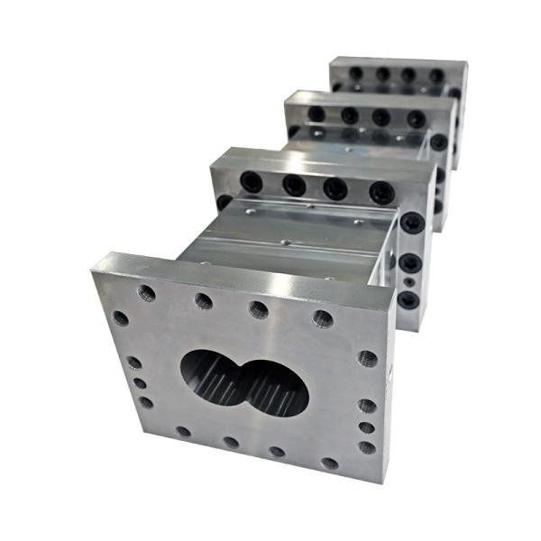 Buy cheap 95mm Twin Screw Barrel with Building Block Design for Food Extruder Made from 38crMoAl 45# Material from wholesalers