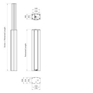 Height Adjustable Lifting Columns 24V DC 250LB Electric Linear Actuator
