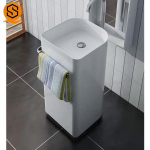 Buy cheap Sanitary Modern Bathroom Pedestal Sink Acrylic Solid Surface Material from wholesalers