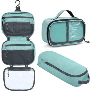 Buy cheap Ultralight Accessory Hanging Organizer Pouch Dusty Teal Makeup Custom Travel Bag with Brush Holder from wholesalers