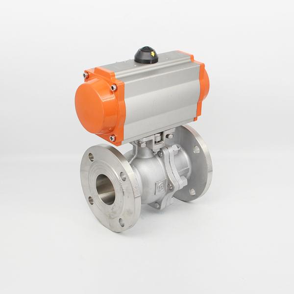 Stainless Steel 304/316 Pneumatic Flange Ball Valve Hydraulic Flow Double Action