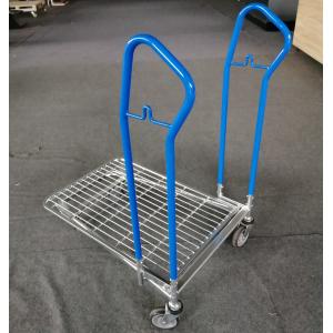 Buy cheap Four Wheel Logistics Trolley / Grocery Hand Pull  Trolley Galvanized Finishing from wholesalers