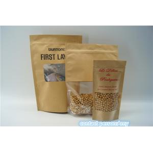 Kraft Paper Resealable k Stand Up Pouches / Food Packaging Pouches