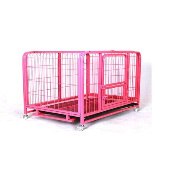 Buy cheap Pink Color Metal Wire Mesh Collapsible Dog Crate Kennel Cage Can Customized from wholesalers