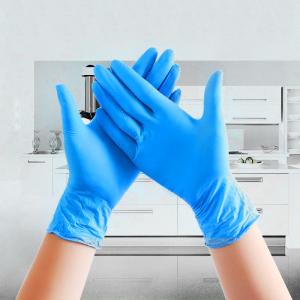 Buy cheap Blue White Disposable Hand Gloves Latex Nitrile For Cleaning Food Rubber product