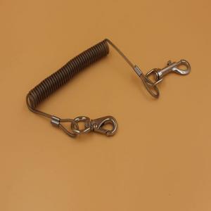 Buy cheap High quality transulcent black PU covered spring coil tool lanyard and thumb hook ends from wholesalers