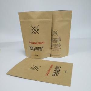 Buy cheap Kraft Brown Paper Snack Bag Packaging Stand Up Pouch Flat Bottom With Zipper from wholesalers