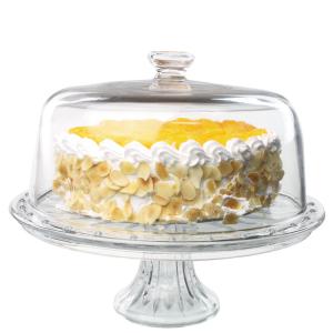 Buy cheap 12 inch eco-friendly lead-free crystal transparent dome glass cake stand with lid from wholesalers