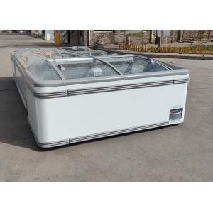 Buy cheap 1050L Sliding Curved Glass Top Island Freezer Automatic Defrost from wholesalers