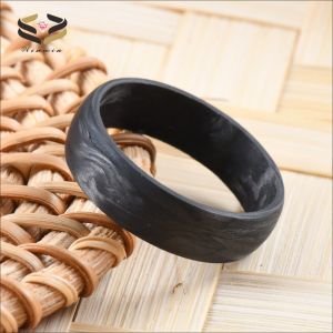 Buy cheap 6mm 8mm Black Carbon Fiber Ring for Men and Women Main Stone N/A Setting Type Invisible Setting from wholesalers