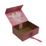 Buy cheap Collapsible Magnetic Closure Gift Box With Ribbon , Paper Gift Box Rose Red Color from wholesalers