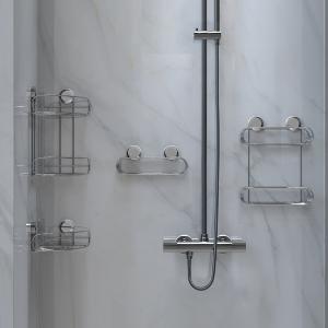 Multi Function Stainless Steel Hanging Shower Caddy With Suction Cup