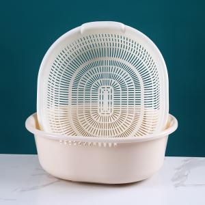 Buy cheap Plastic PP Elliptic Vegetables Wash Basket With Bituminous Water from wholesalers