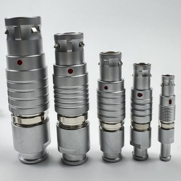 Mixed Metal Plastic Circular Electrical Connectors 4 Pin Push Pull For Wire