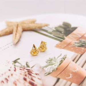 Buy cheap Modern 18K Gold Plumeria Stud Earringsd product