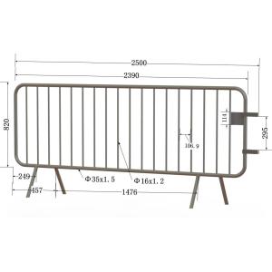 Buy cheap Bristain Standard Hot Dipped Galvanized Crowd Control Barriers Cross Foot from wholesalers