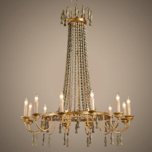 Rustic Elegant chandelier with wooden beads (WH-WI-04)