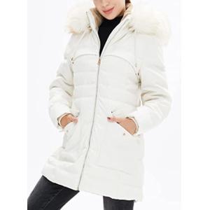 Buy cheap Polyester Modacrylic Womens Long Puffer Coat With Detachable Fur Collar product