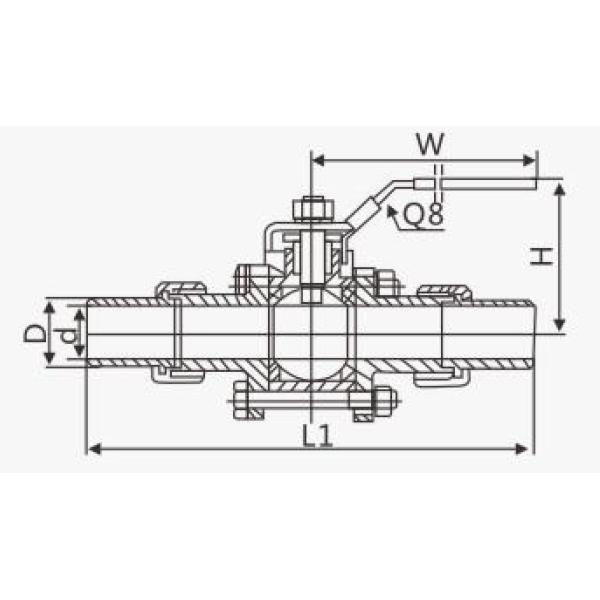 High Quality Q21F Stainless Steel 304 316 Three-Piece Ball Valve Live Then Surfacing with Handle