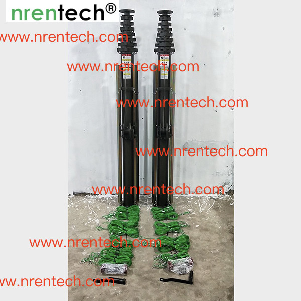 10m manual crank winch telescopic mast/ push telescoping mast/ aluminum