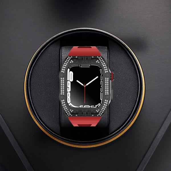 Quality Anti Scratch Luxury Watch Case Apple Watch Series 7 45mm Carbon Fiber Case for sale