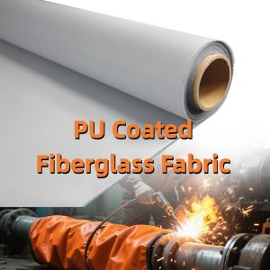 Waterproof PU Coated Fiberglass Fabric with 460 g/sqm Weight 0.41 mm Thickness