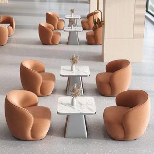 4 Seater Luxury Coffee Table Sets Customized Hotel Lobby Room Fabric